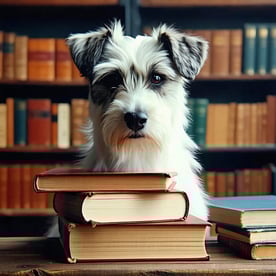 Dog with books-1