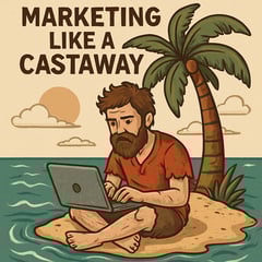 Featured image for a blog post called marketing like a castaway