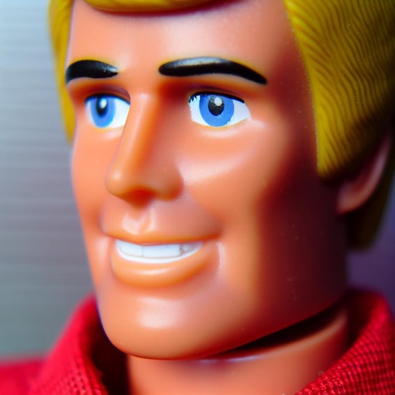 Headshot of Ken who is Barbies boyfriend