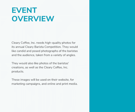 How to Write a Business Proposal: Example Event Overview