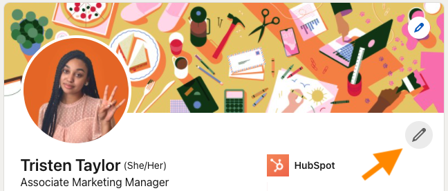 How to write a professional Linkedin headline: step 2 click the edit icon
