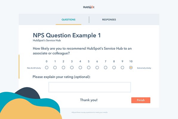 NPS Question Example 1 - HubSpots Service Hub