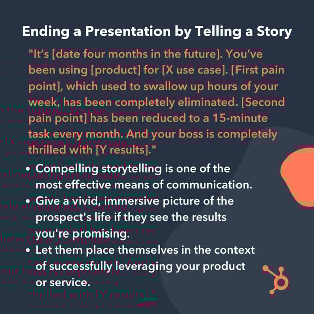 how to end a presentation example telling a story