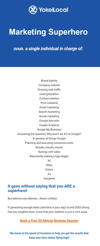 Conversion Email Sequence Email Example: Yokel Local