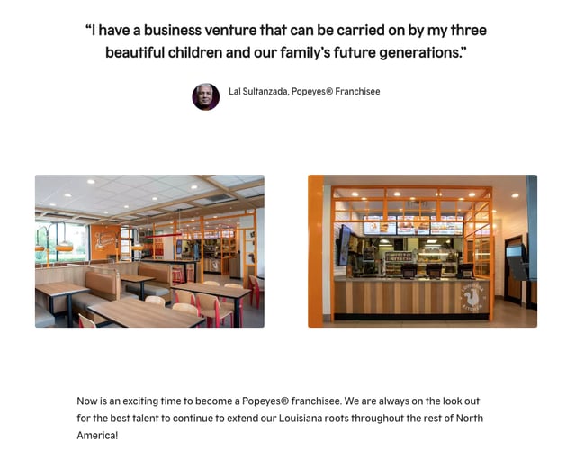 franchise opportunities: popeyes