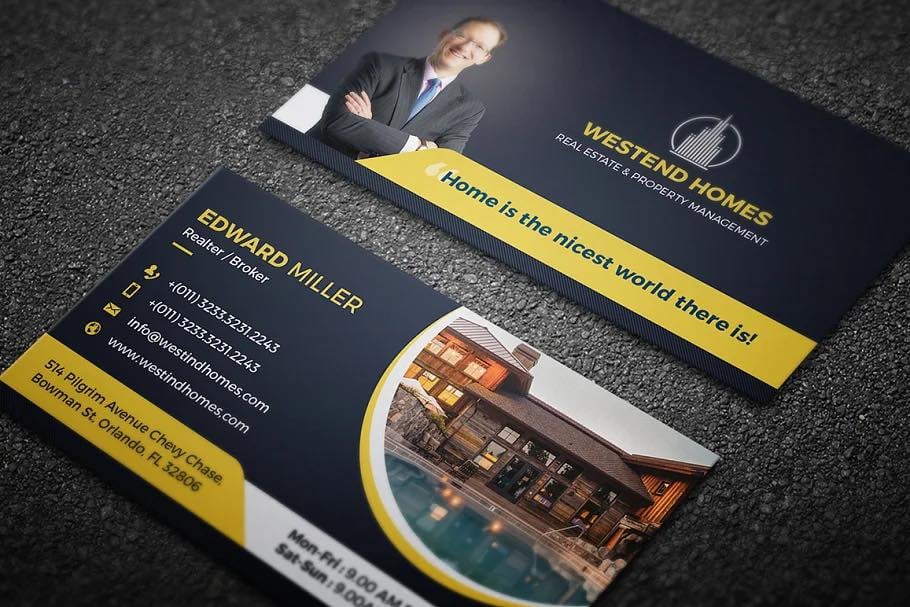 best real estate business cards, Westend Homes&nbsp;