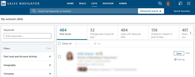linkedin sales navigator team: custom lists