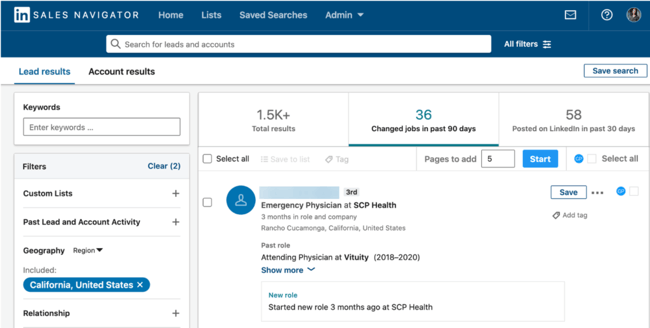Sales tech: LinkedIn prospecting tool