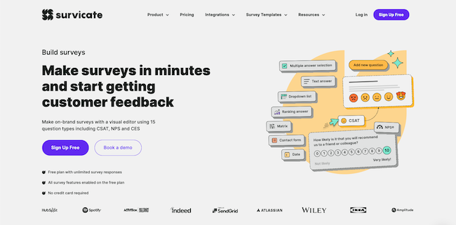 free online survey maker: survicate