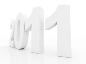 Year 2011 in 3D - isolated over a white background